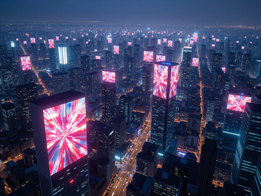 影视作品海报，现代都市题材，夜景拍摄，霓虹灯光效果